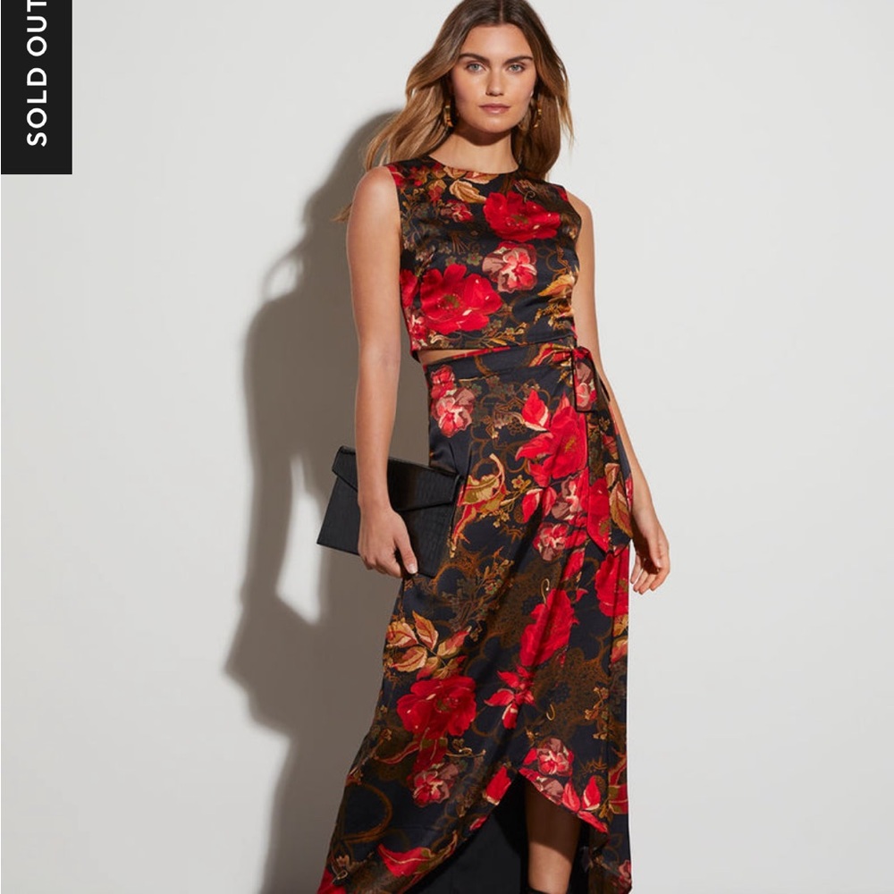 VICI Collection Black Floral Wrap Skirt